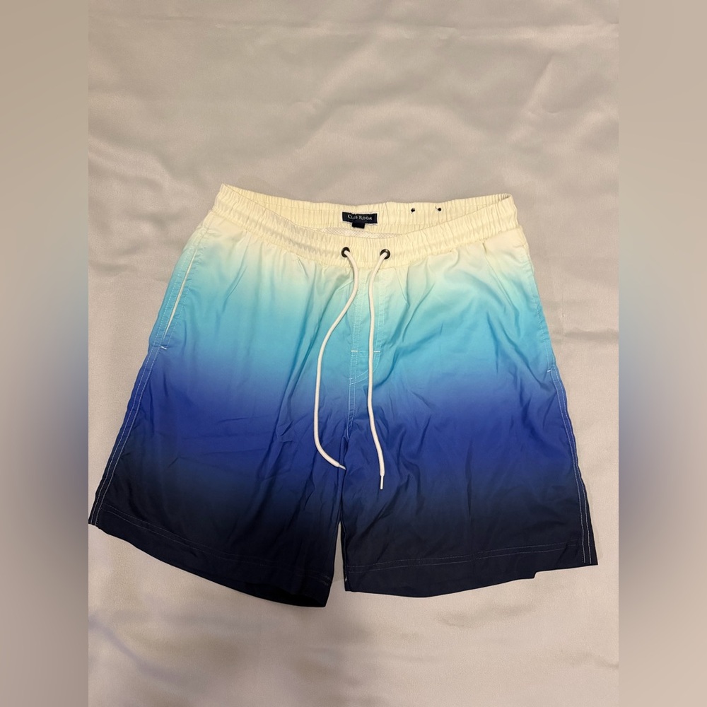 Club Room Men’s White to Blue Ombre Swim Shorts